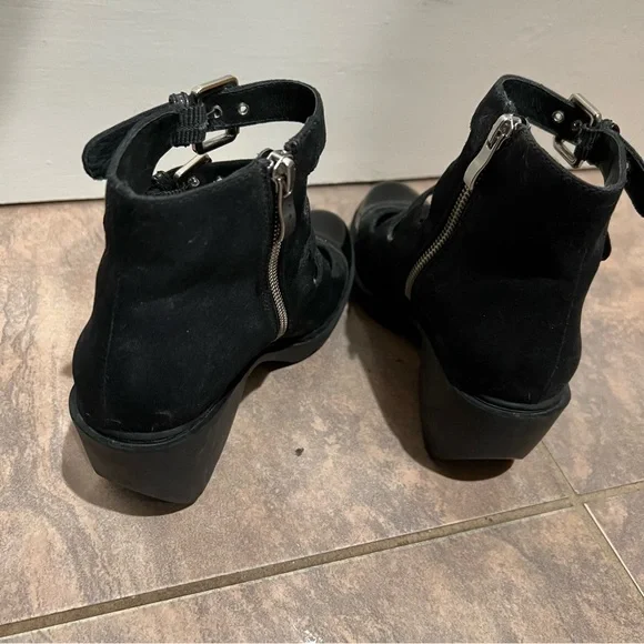 Opening Ceremony Black Cutout Buckle Ankle Boots - Picture 5 of 5